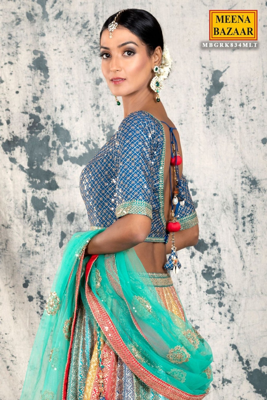 Buy Peach Saree And Blouse Chiffon & Underskirt Satin Silk Chikankari For  Women by Iktaar by Meena Online at Aza Fashions.